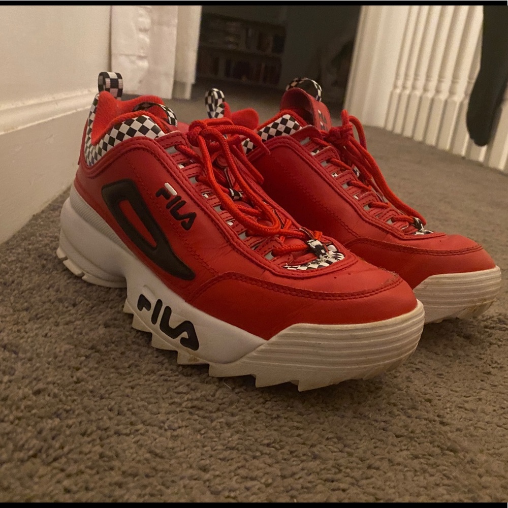 Red fila women’s sneakers